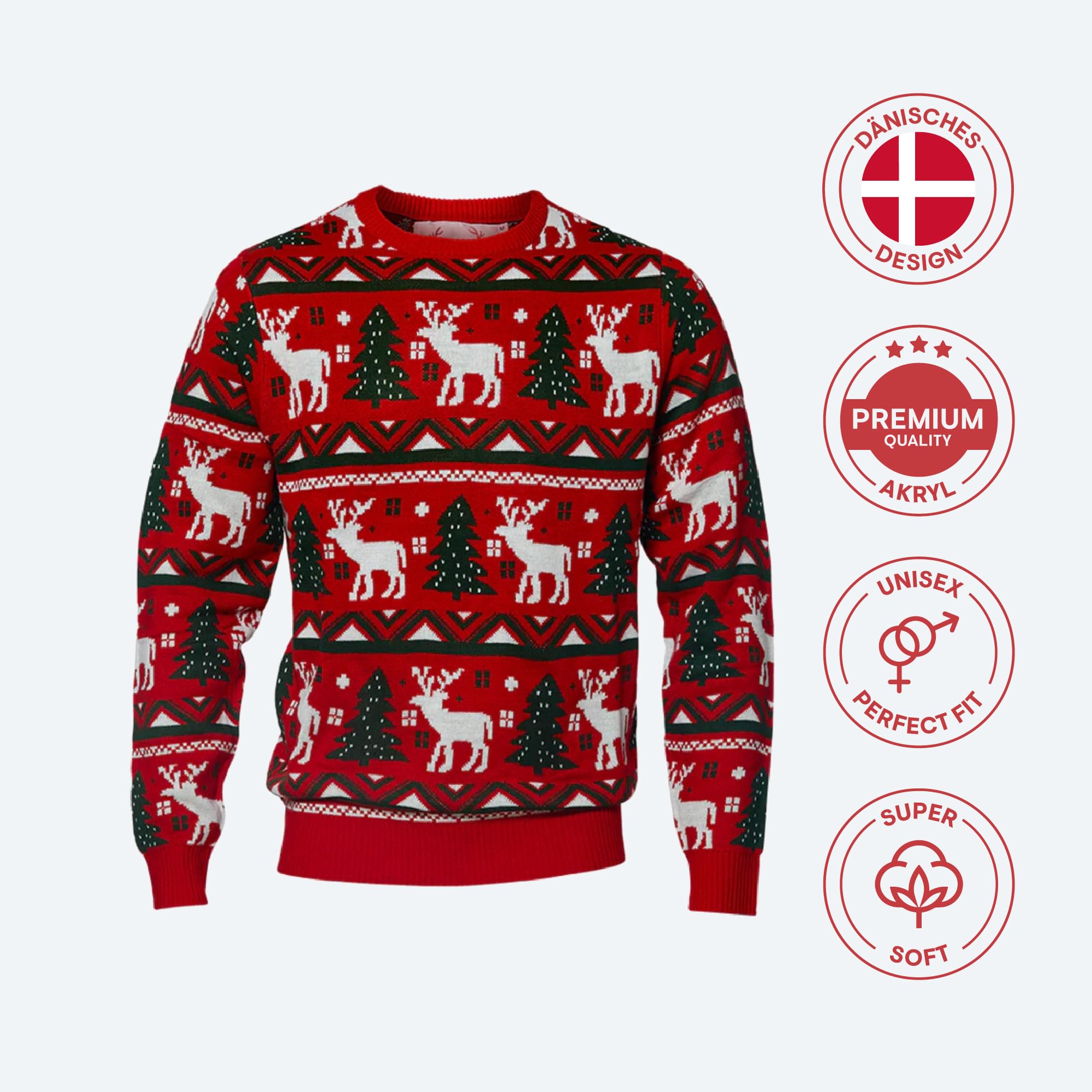 Weihnachtspullover Damen und Herren | Ugly Christmas Sweater | Unisex Hässliche Weihnachtspullover mit Rundhalsausschnit | Lustig Weihnachtspullover Familie Set