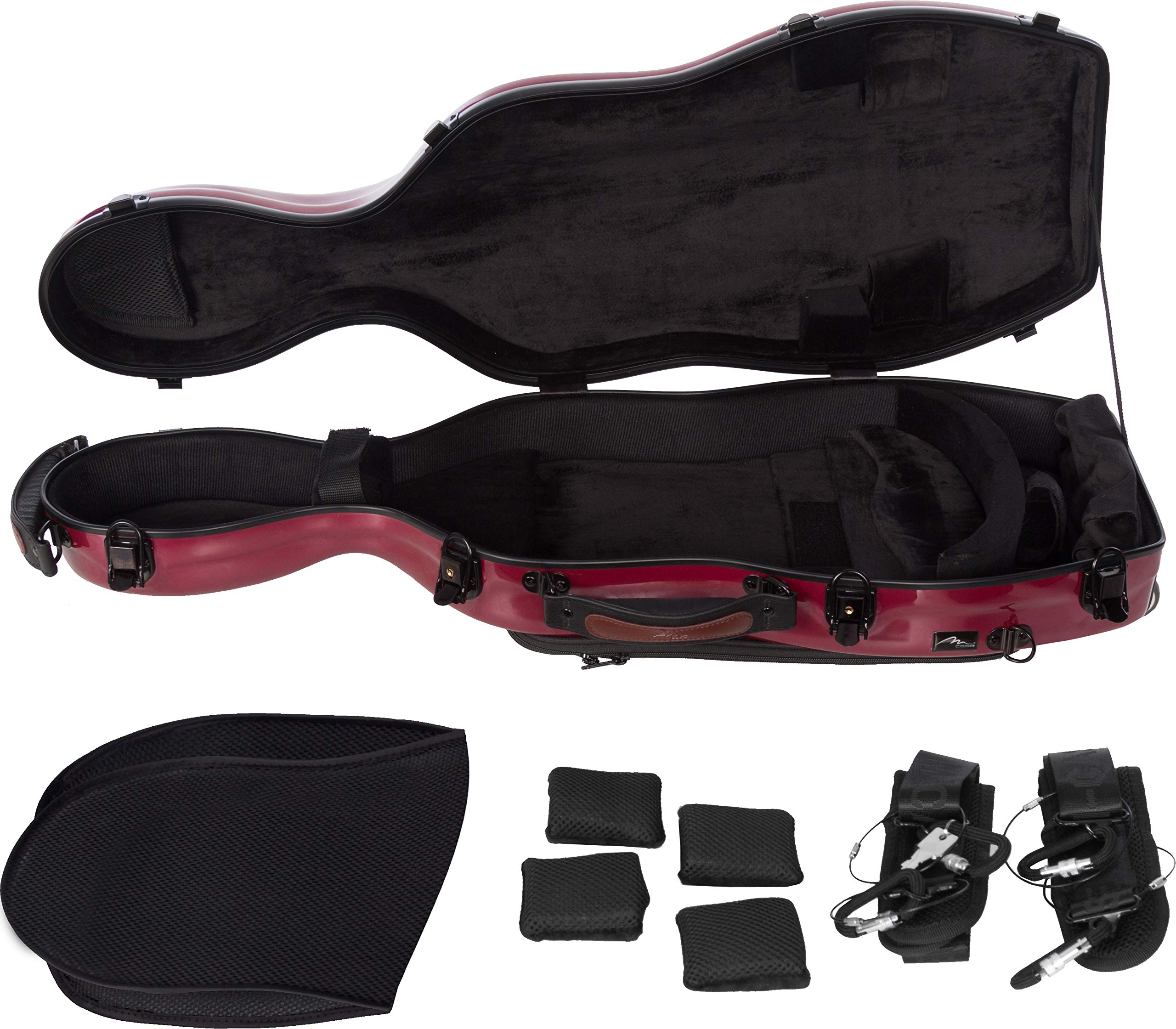 M-Case Étui pour Alto Fiberglass 38-43 Ultra Light Bordeaux Brillant Sac à Musique