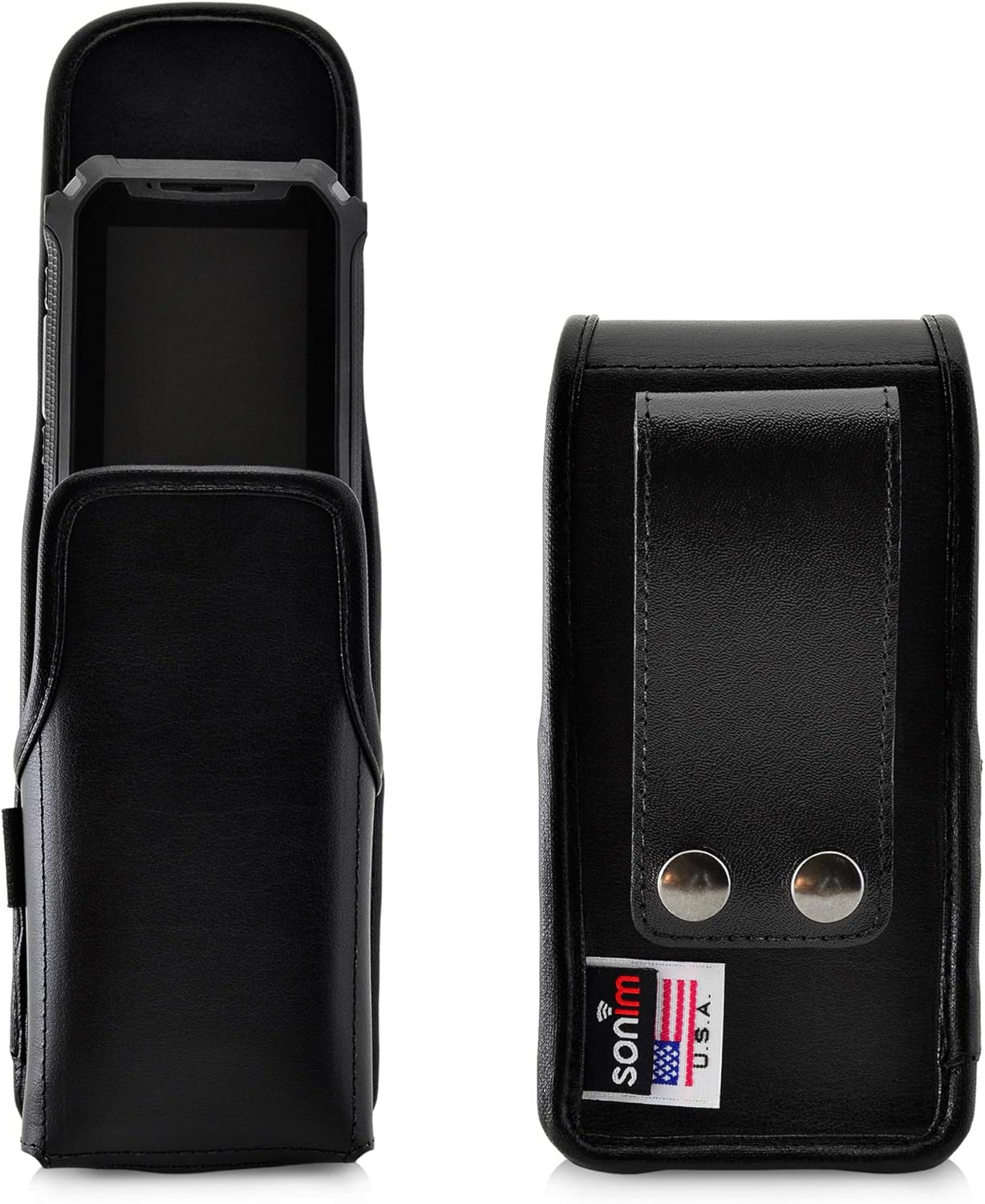 Turtleback Sonim XP5s Certified C1D2 is Non-Incendive Holster Pouch, Vertical Black Leather with Belt Loop & Magnetic Closure for Sonim XP5s C1D2 is Phone,