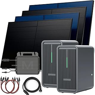 SUNNIVA® 2000W Balkonkraftwerk mit 4.48 kWh Speicher MARSTEK 2x B2500-D, BIFAZIAL FULLBLACK komplett Steckdose, PV Solaranlage Komplettset mit Solarspeicher, 4x 500W N-Type Glas-Glas Bifacial Module