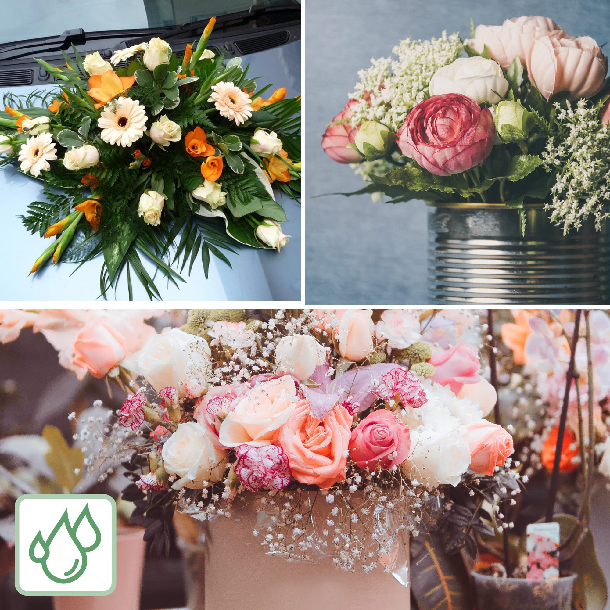 Confezione Da 2 Gabbie Con Schiuma Floreale - 30x12x8 Cm - Per Fiori Freschi E Artificiali, Con Nastro