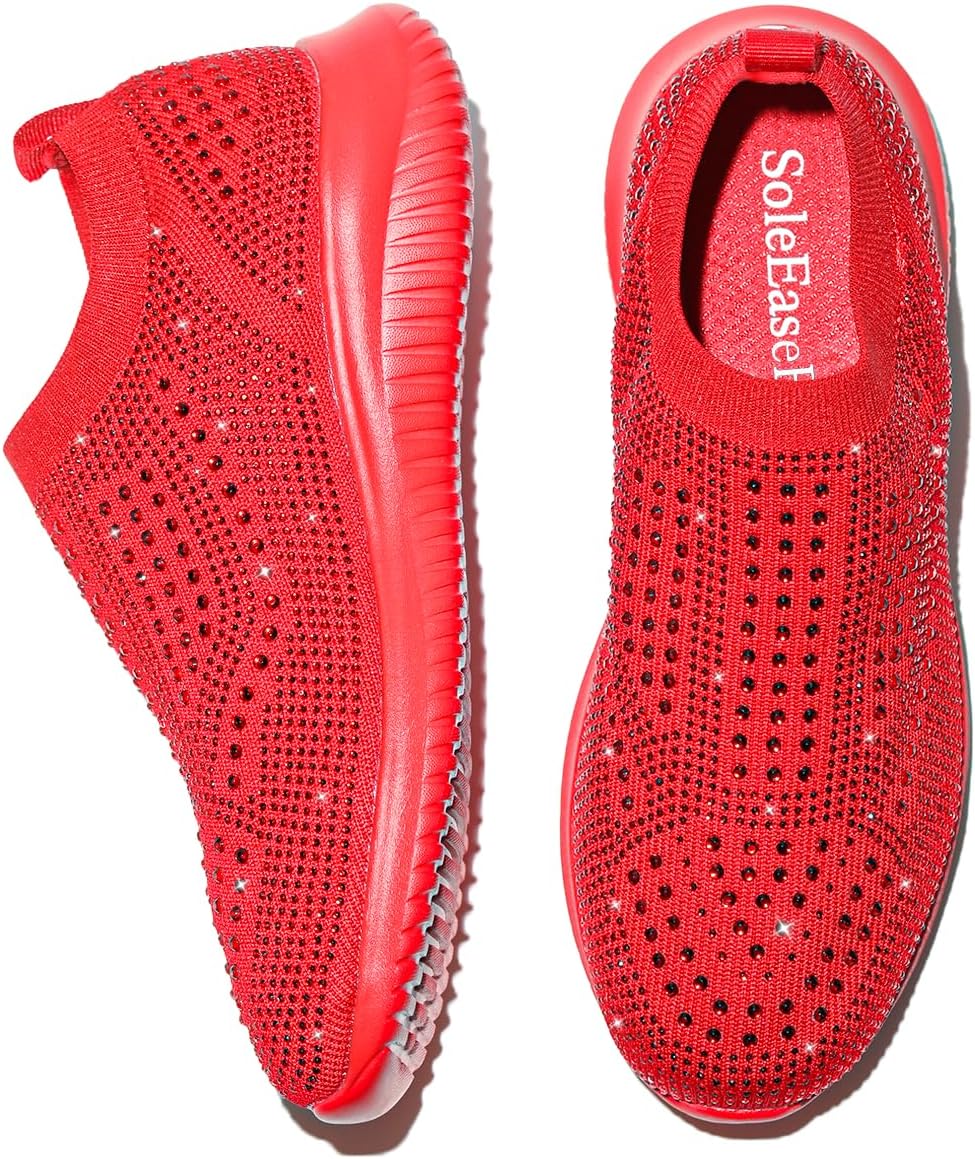 Women's Sparkly Rhinestone Shoes, Breathable & Lightweight Mesh Glitter Sneaker for Casual, Walking, Working, Shopping and More - Image 8