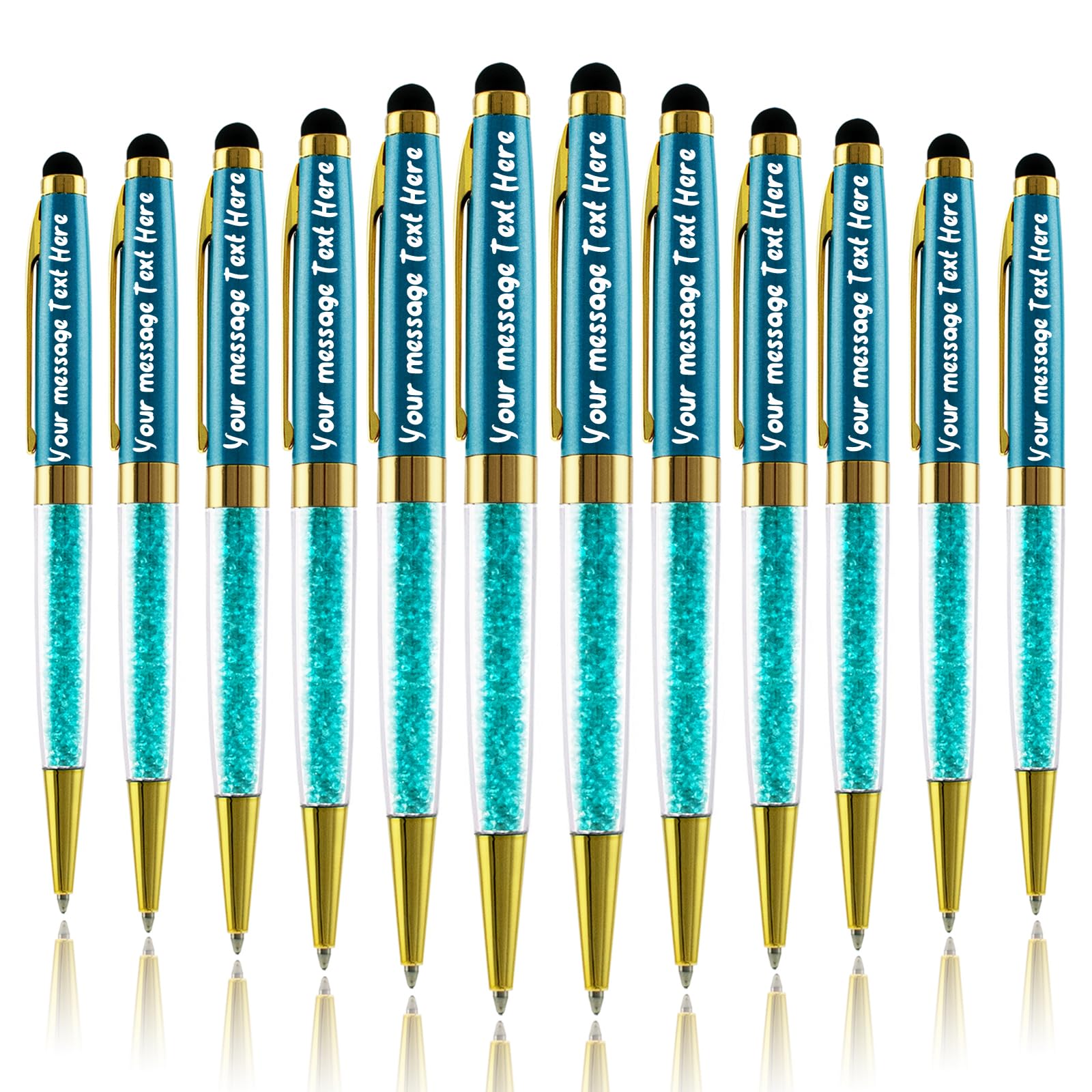 Yastar Personalized Pens Bulk Custom Customized Pen with Stylus Free Engraving Ballpoint Pens Set with Your Name Text for Business Women Men