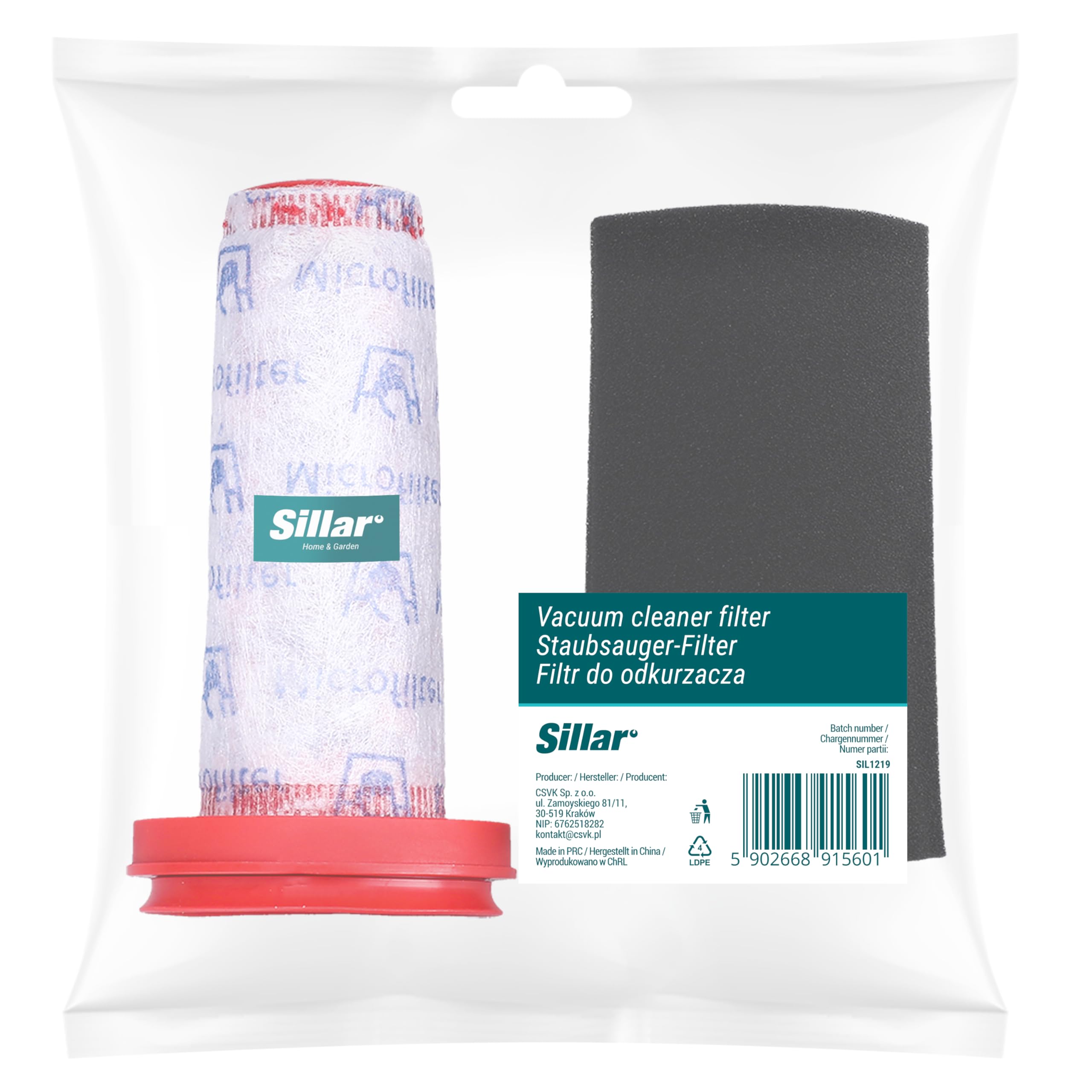 Sillar Set di 3 Filtri per Bosch Flexxo Serie 4 | Filtri di Ricambio Lavabile a Doppio Strato per Aspirapolvere Verticale, Ricambi e Accessori per Bosch di Alta Qualità, Codice 12026520