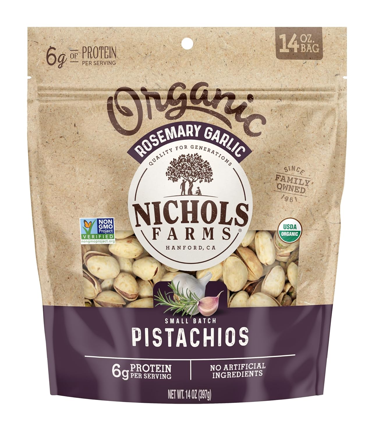 Nichols Farms InShell California Pistachios, Healthy Protein Snack, Flavored Bundle, 14oz (Pack of 3)