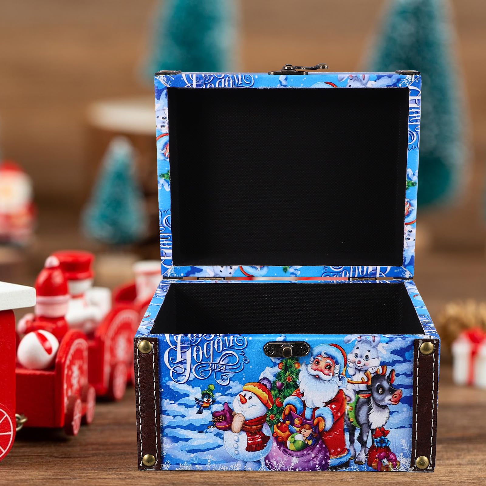 Toyvian 3 Stück Weihnachtsholzkiste im Vintage Stil für Schmuck und