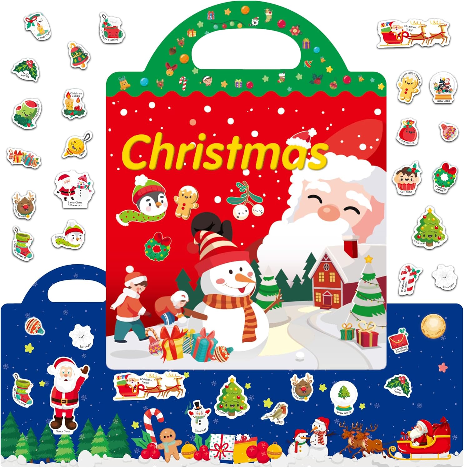 Doodou Christmas Reusable Sticker Books for Toddlers 24