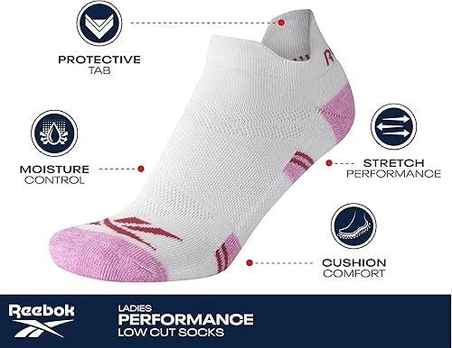 Miniatura 3 de Reebok Calcetines acolchados de corte bajo transpirables para mujer (12 unidades)