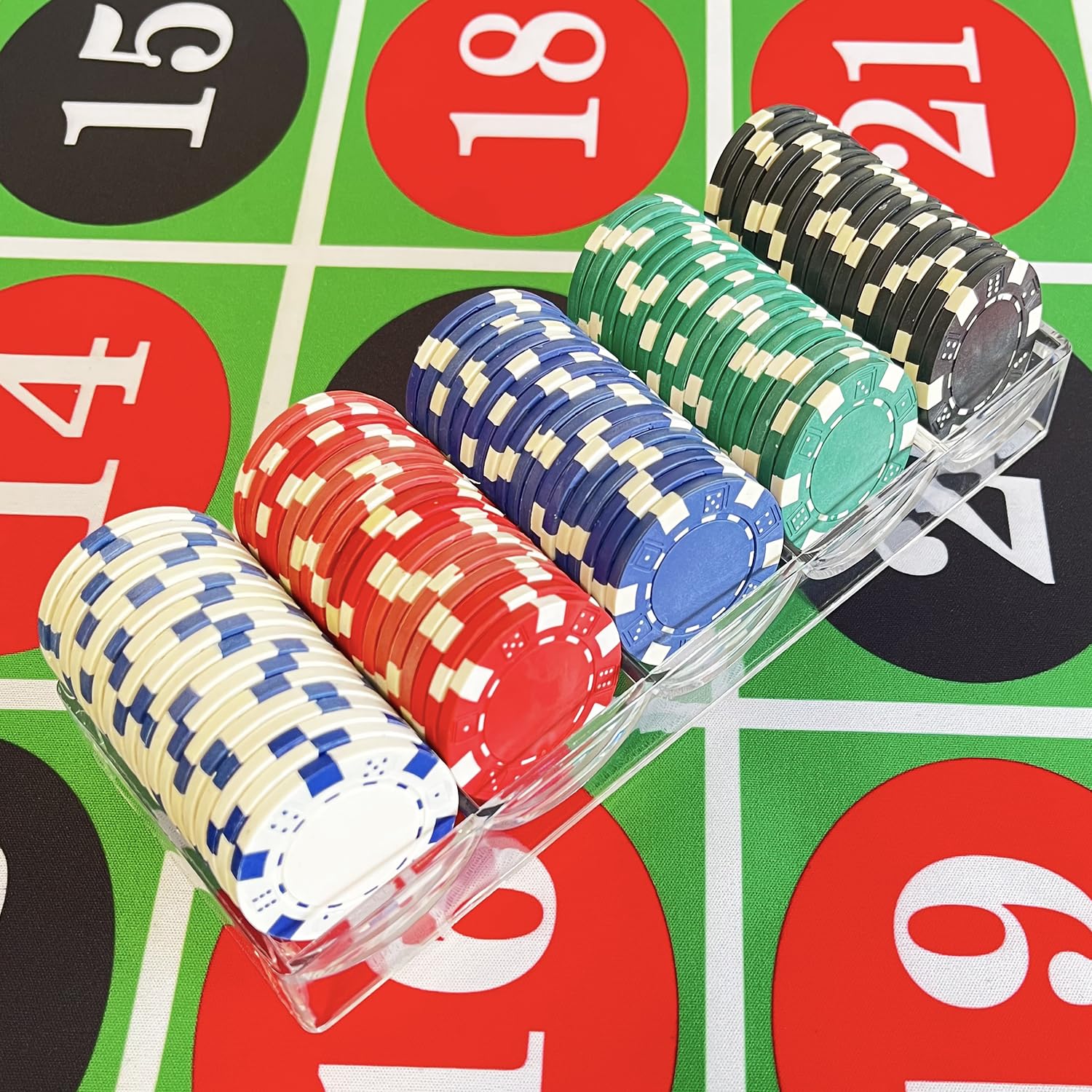 SEETOOOGAMES Poker-Chip-Halter, transparenter Acryl-Casino-Chip-Halter, für Chips, Vitrine für Texas Hold'em, Blackjack, Glücksspiele, Pokerclubs, Partys oder Casino-Abende zu Hause, 20 Stück