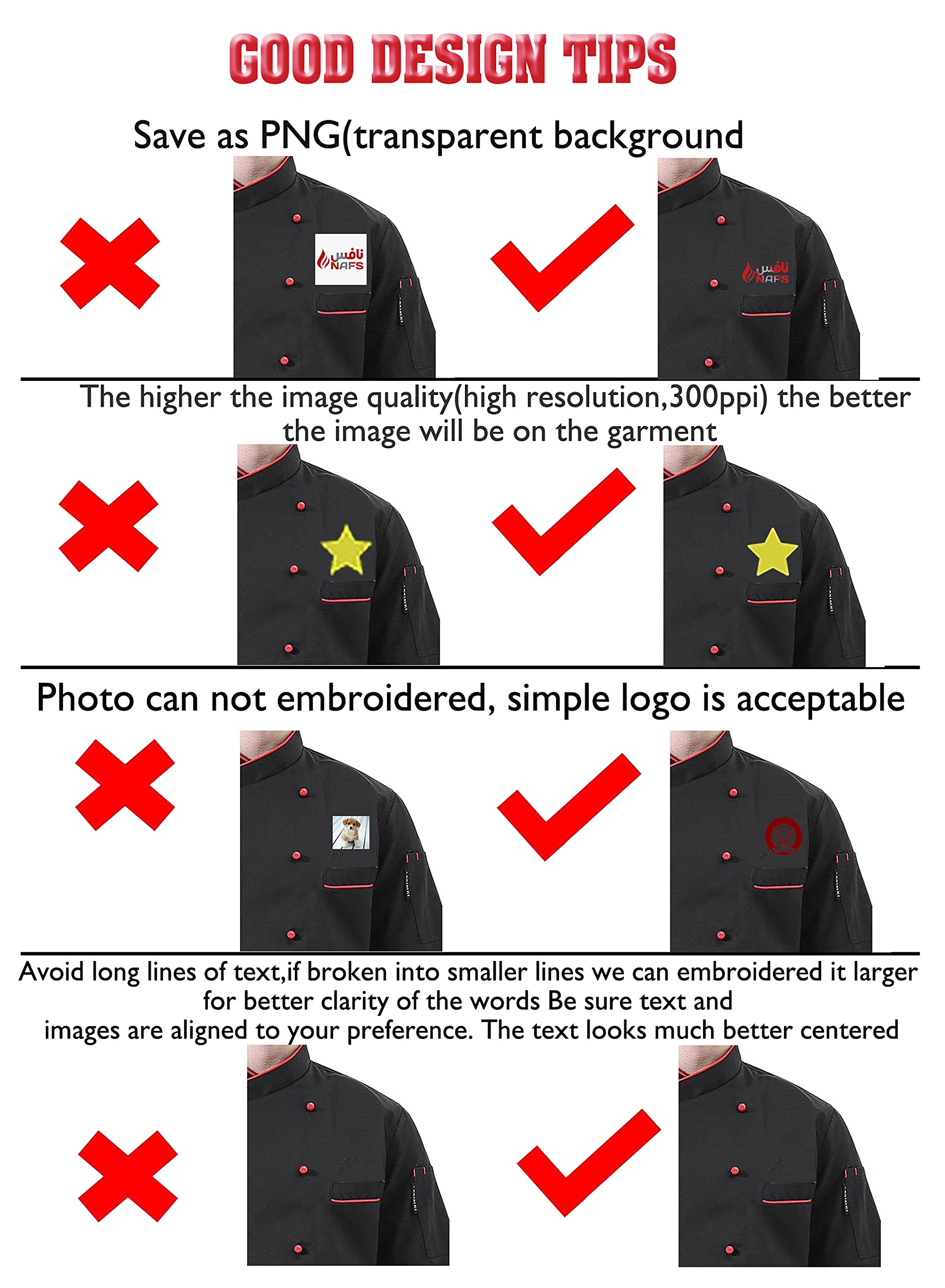 Custom Embroidered Chef Unifrom Personalized Chef Jacket Hotel Kitchen Restaurant Chef Coat?Black L Embroidery