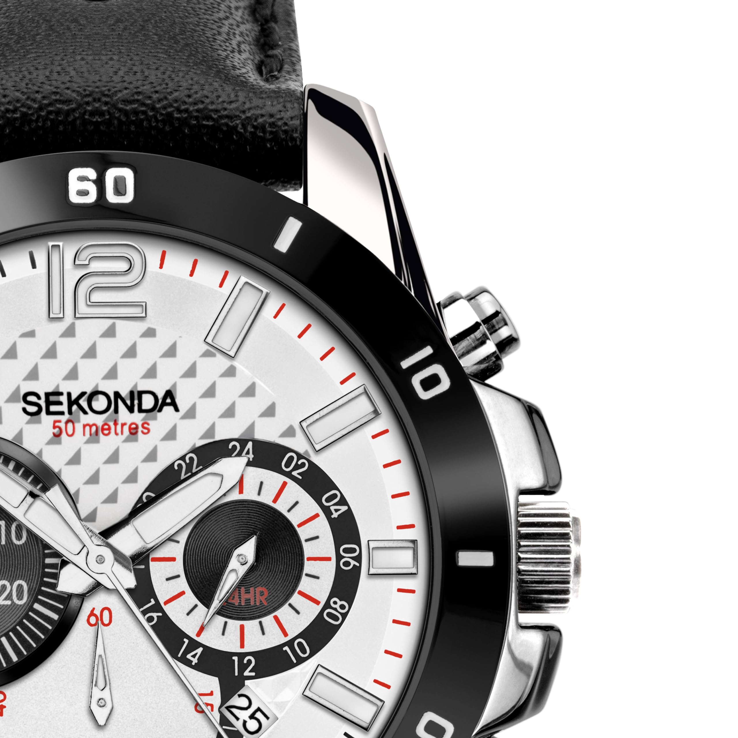 Sekonda Mens Solo 44mm Sport cronografo orologio al quarzo con datario 50m resistente all'acqua