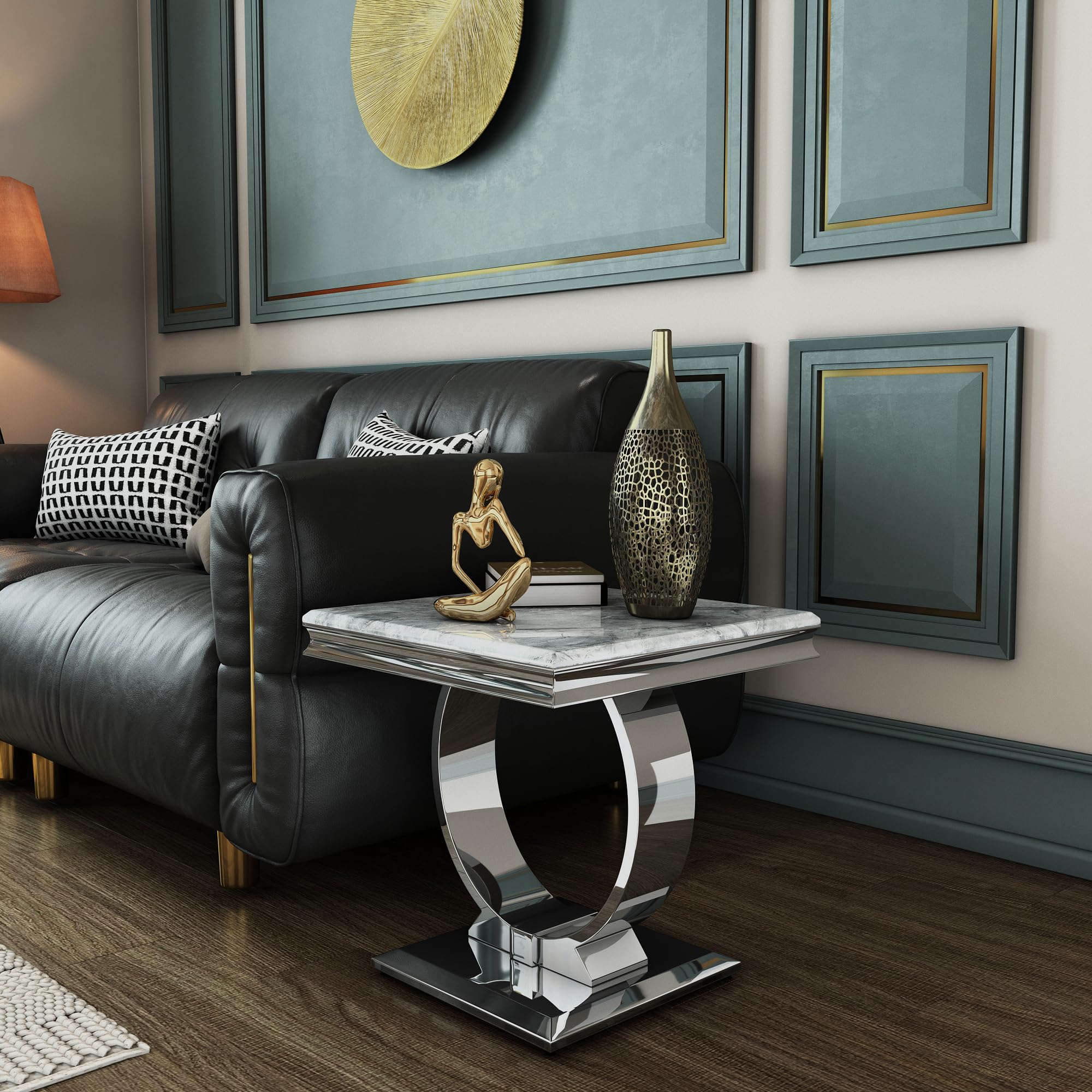 Gold Coffee Table IANIYA 3-Piece Glass Coffee Table Set Modern