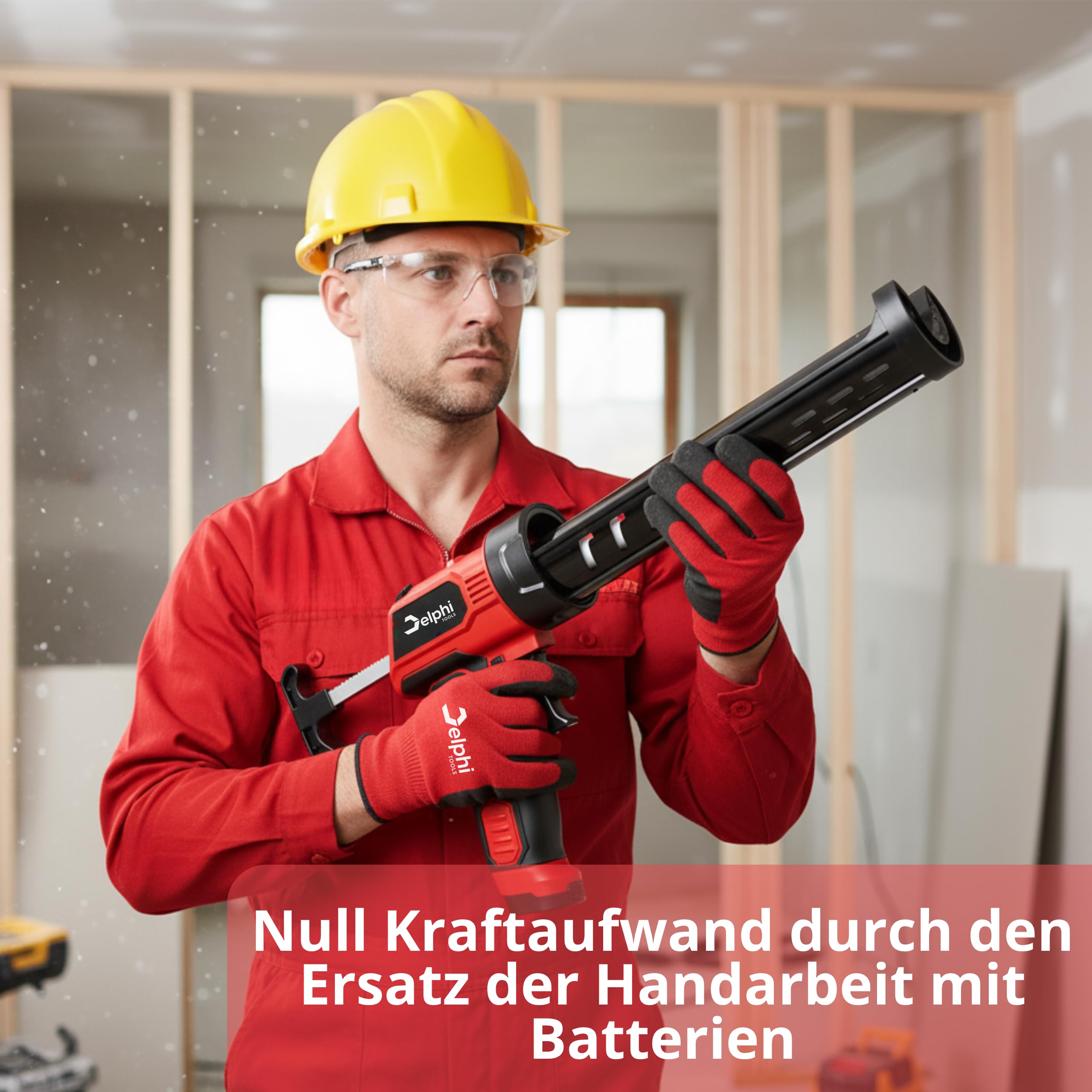 Kartuschenpresse Akku 300 ml mit LED 4 Fugenglätter und Batterien im Set