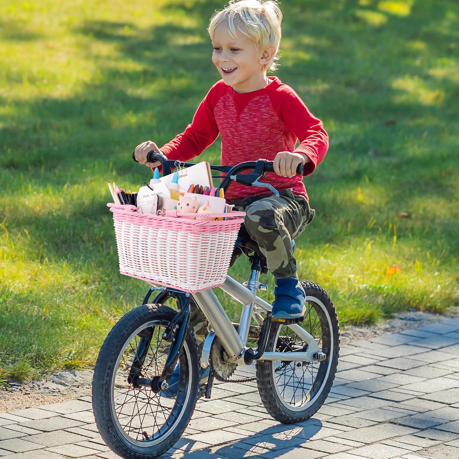 GRANNY SAYS Kids Bike Baskets, Wicker Bicycle Baskets image 5