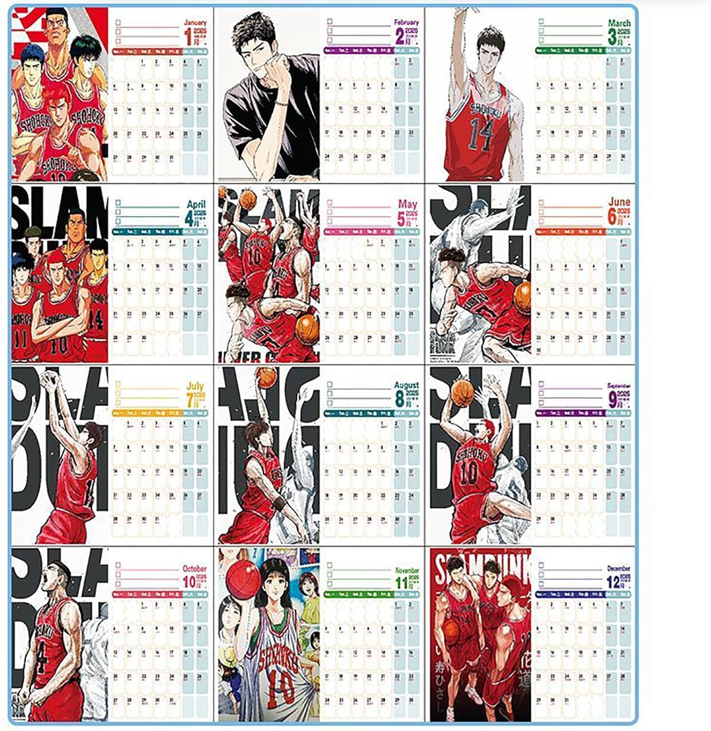 Amazon.co.jp: カレンダー スラムダンク 2025-2026年 卓上カレンダー