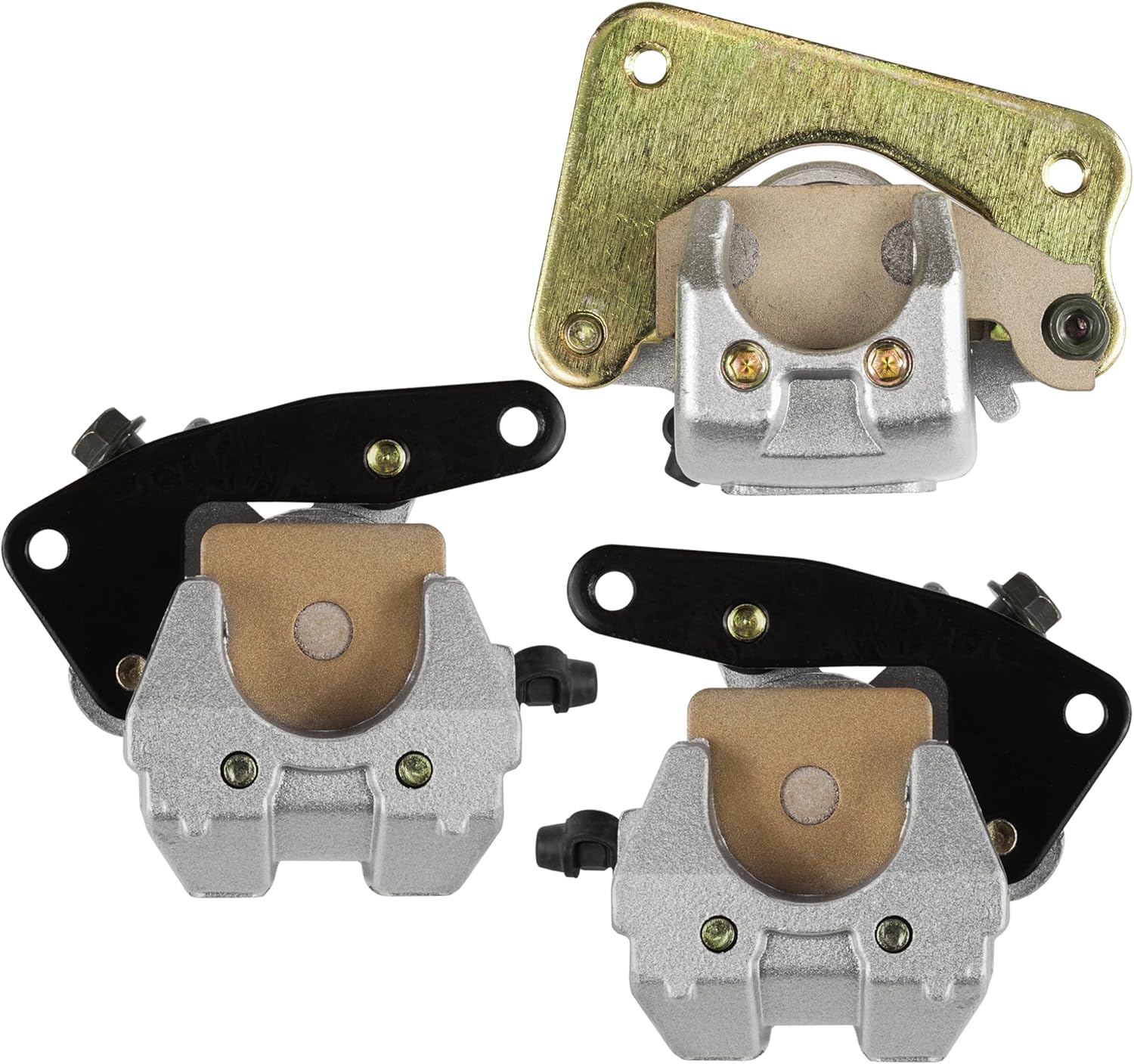 Caltric Front And Rear Brake Caliper with Pads Compatible with Yamaha Kodiak 450 Yfm450 4X4 2003-2004