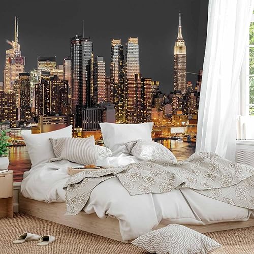 Miniatura 5 de artgeist Mural de pared premium de la ciudad de Nueva York, 118 x 83 pulgadas, papel tapiz no tejido, decoración de pared de vellón, impresión
