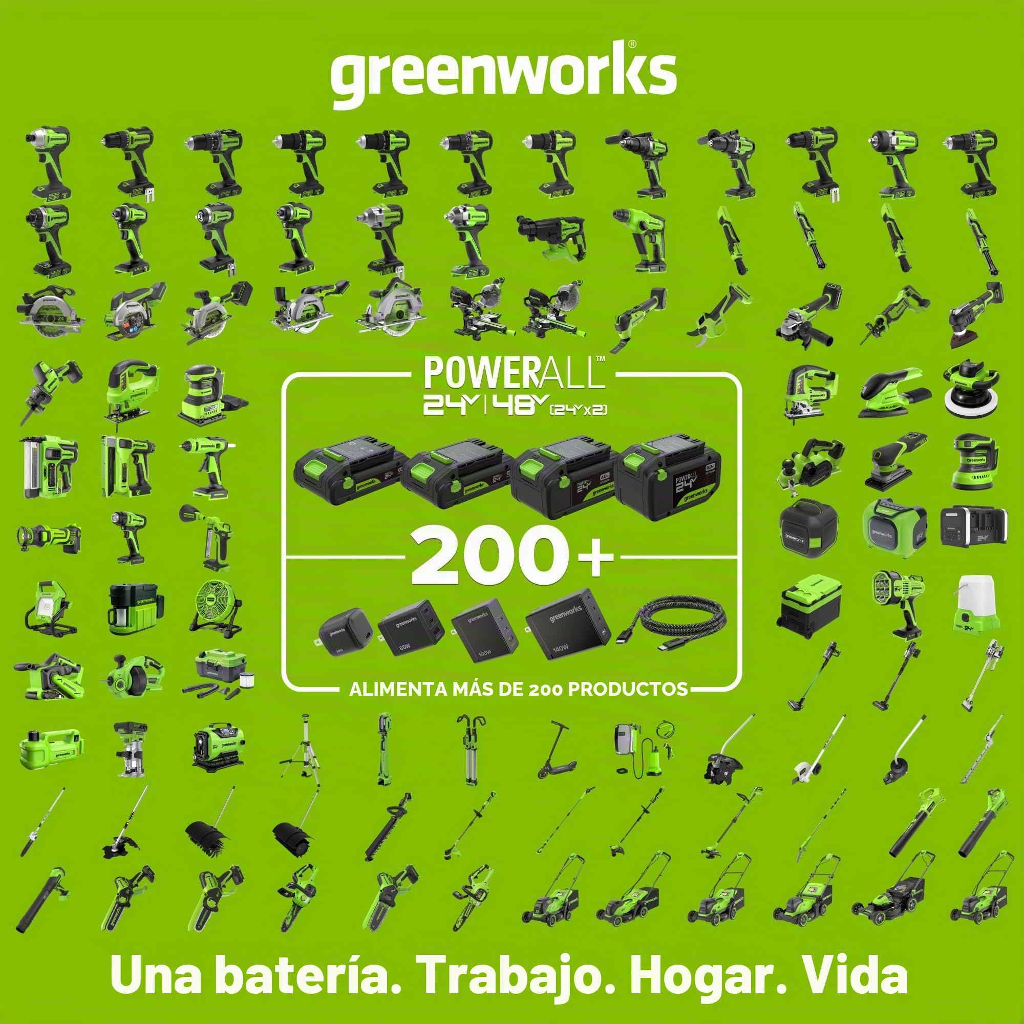 Greenworks 24V Soplador de Hojas con Batería 4Ah y Cargador Rápido 65W PD, 209km/h 7,65m³/min Soplador Eléctrico Potente para Jardín, Velocidad Variable BL1002HA1