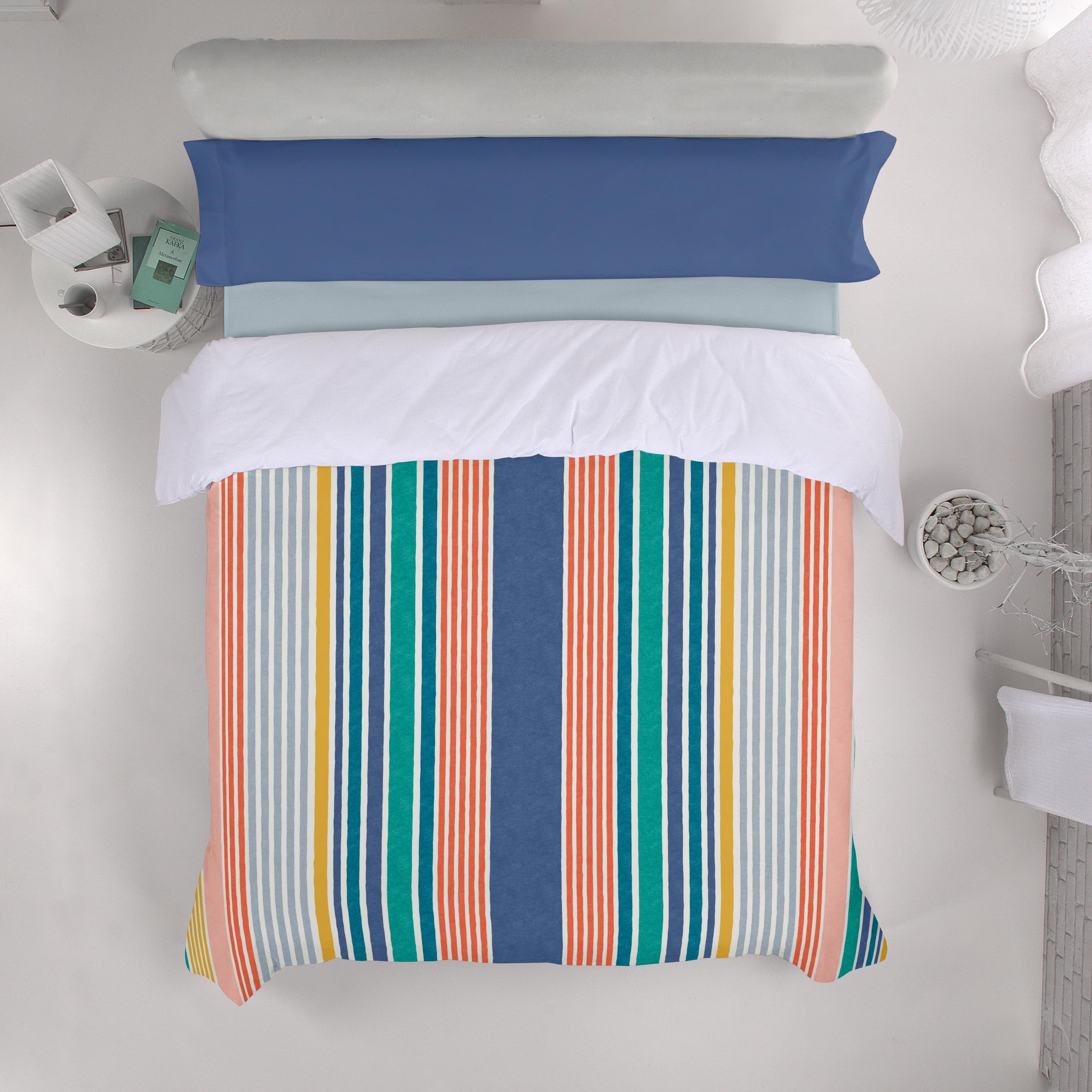 Parure de lit en coton Rita pour lit 90 cm anti-glissement couleur pierre