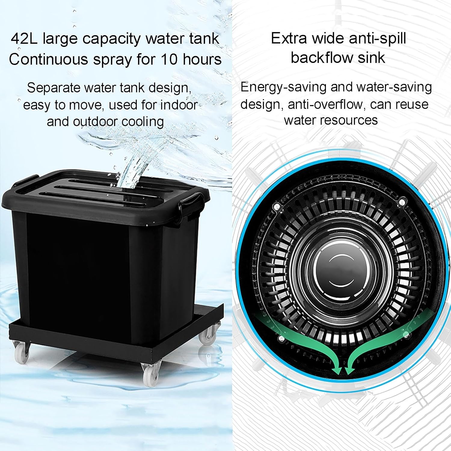 3rd Gear Standing Misting Fan, 28in/32in Industrial Pedestal Fan Oscillating Misting Fan with 90° Oscillation, 42L Standalone Tank for Commercial Restaurant Warehouse Outside ( Color : Retractable , S