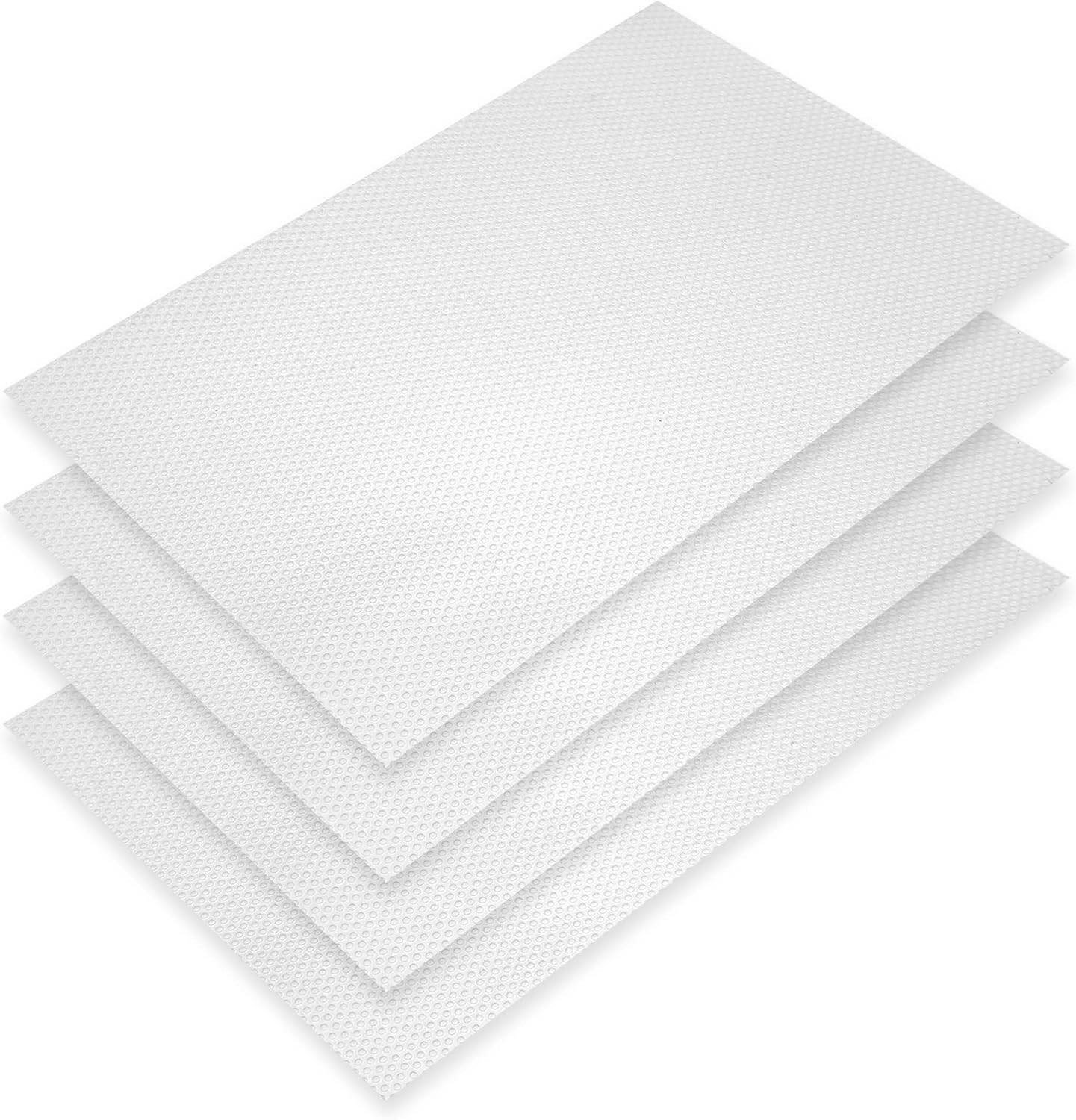 Refrigerator Shelf Liner and Drawer Liner, Translucent Fridge Liner, 15 x24 Inch, Easy to Cut, Waterproof, EVA PABUSIOR Cabinet Liners, 4 PCS