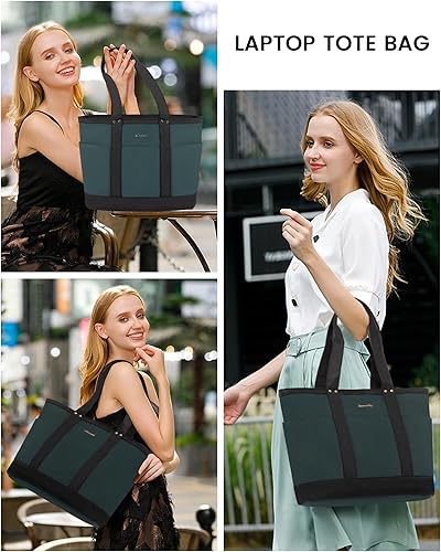 Miniatura 7 de LOVEVOOK Bolsa de mano para mujer, bolsa de hombro grande, bolsa de trabajo ligera para profesores, bolsa para laptop de 15.6 pulgadas con correa de
