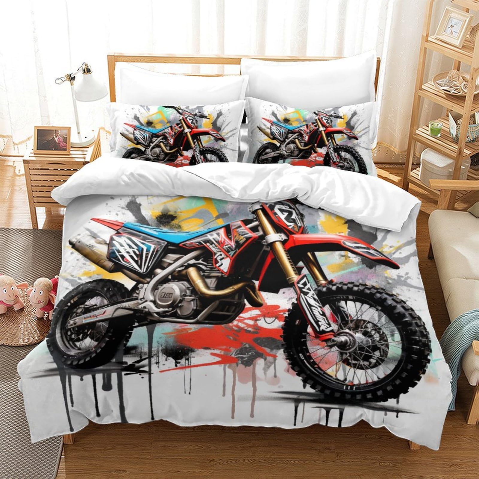 Housse de couette motocross 3 pièces respirante et antibactérienne 200x200