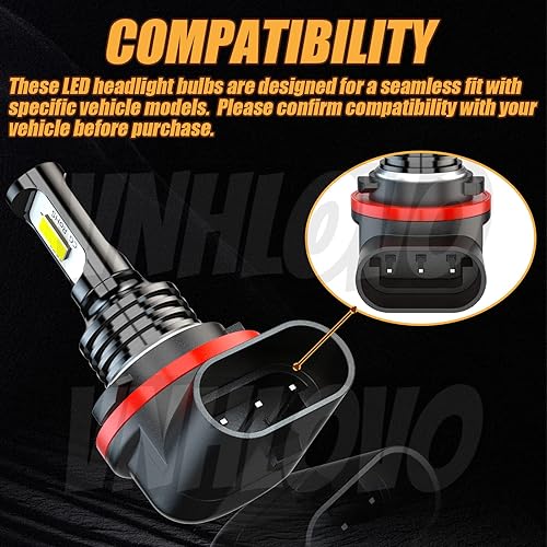 Miniatura 2 de Accesorios de bombilla ATV compatibles con Kawasaki Brute Force Honda Rancher Rubicon 34901-HR3-A21 Kit de repuesto de bombillas LED para faros