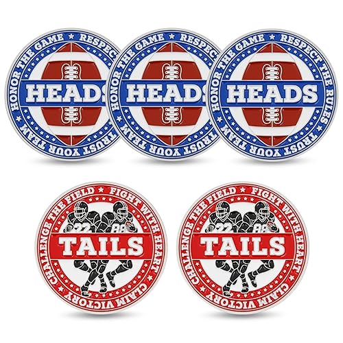 American Football Coin Toss Flip Coin 5-Pack – Heads &