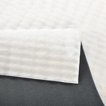 Krem Yumuşak Bubble Kaymaz Özel Taban Peluş Halı Yolluk Yıkanabilir 102