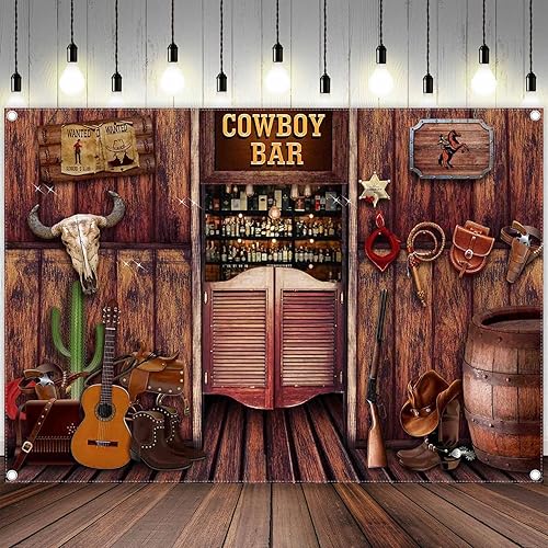 Miniatura 3 de Fondo de madera rústica de 7 x 5 pies, diseño de vaquero occidental, fondo de fotografía de granero, decoración de fiesta de cumpleaños para niños,