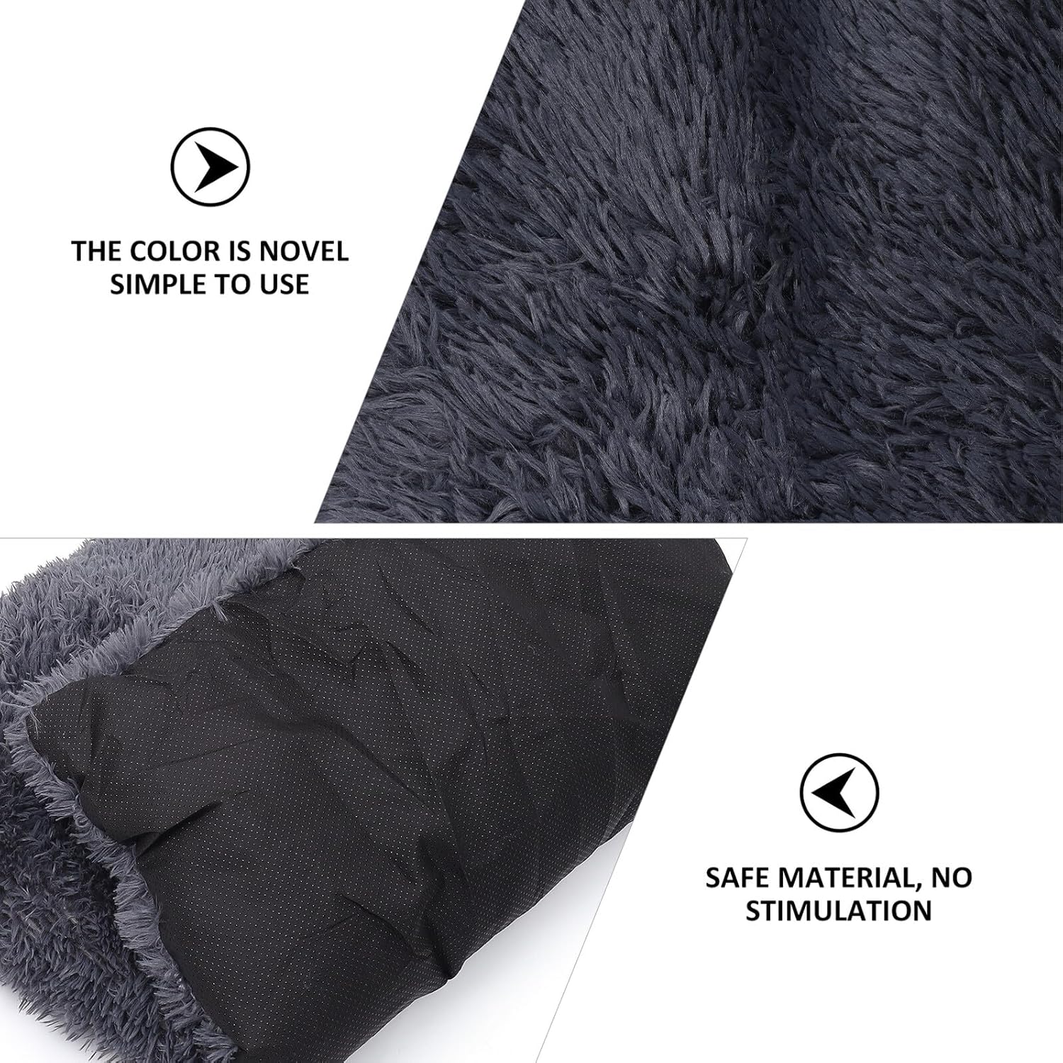 VICASKY Large Winter Pet Bed Mat with Plush Warm Cushion, Soft Deep Grey Dog and Cat Sleeping Pad for Indoor Use, Comfortable Pet Nest for Rest and Sleep