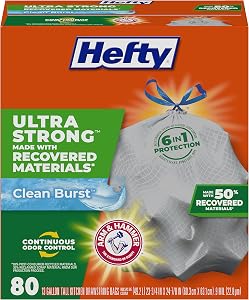 Hefty Ultra Strong Made with 50% Recovered Materials* Tall K…