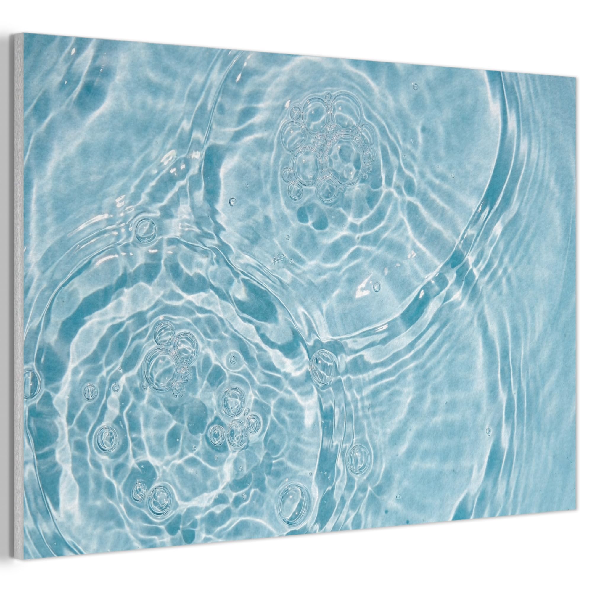 MuchoWow© Felt Panel 60x40 cm Framed Design Print Accent Interior Wallart Decoration Wall Art Water - Blue - bubbles