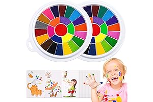 2-Pack: 25 Multicolor Ink Pads plus 30 Washable Paint Sheets for Young Artists