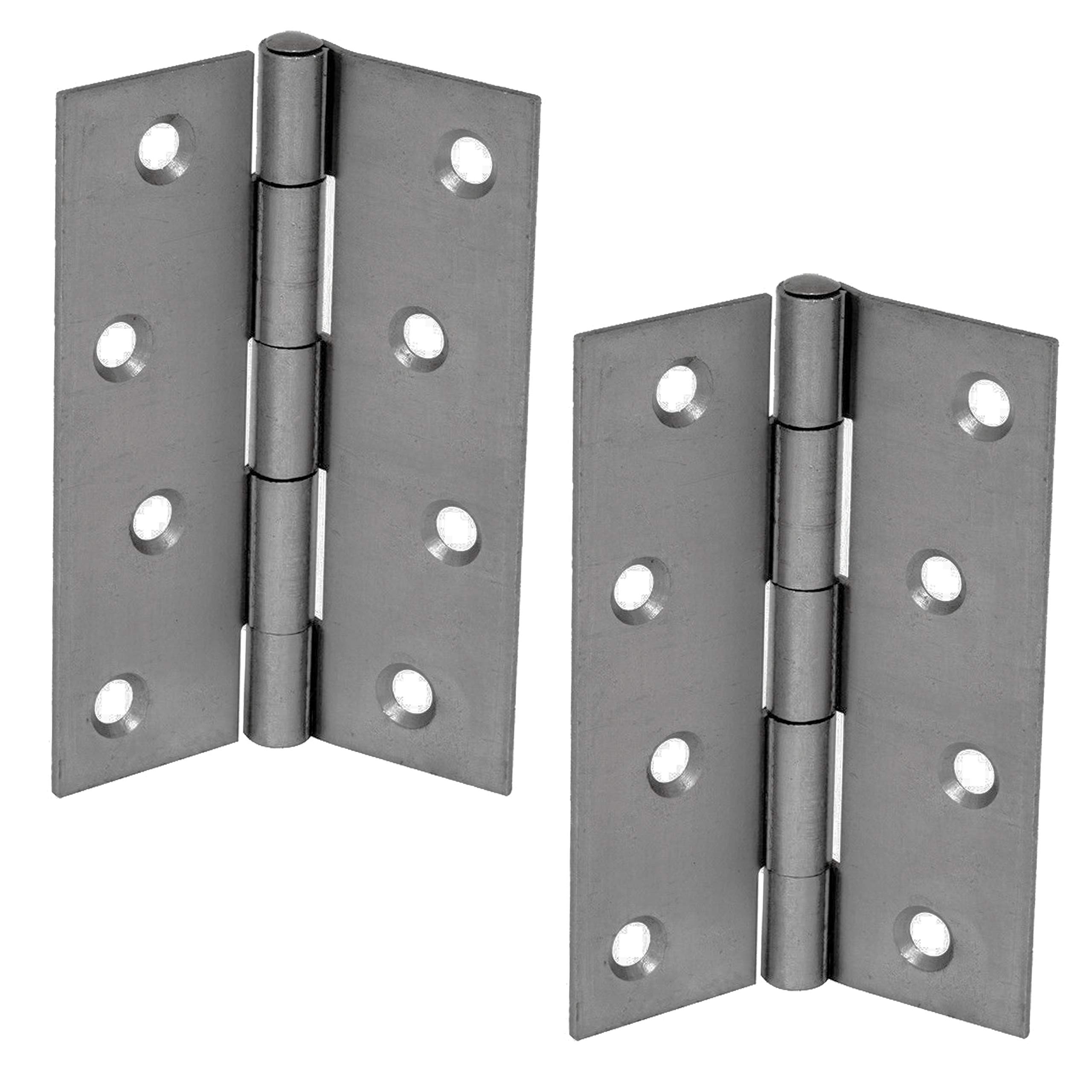 White Hinge White Pair Of 100Mm Self Colour Butt Hinges With Fixed Pin Ideal For Internal Door Frames