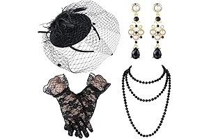 Elegant Funeral Accessory: Tea Party Hats and Gloves Set