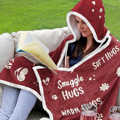 Miniatura 6 de Super Duper Hugs - Manta de forro polar con capucha, regalos inspiradores para mujeres, regalos de cumpleaños de Navidad para mujeres, para amigos,