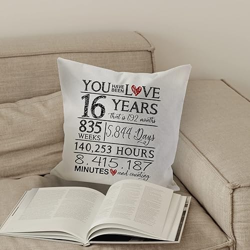 Miniatura 3 de Wlesinzt Fundas de almohada decorativas para cumpleaños número 16, regalos de cumpleaños de 18 x 18 pulgadas, para niñas de 16 años, niños, hija,