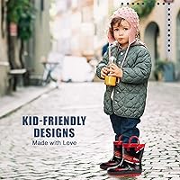 Vista 7 de NORTY - Botas de lluvia, de goma, impermeables, para niños botas de lluvia unicolor y estampadas, para niños