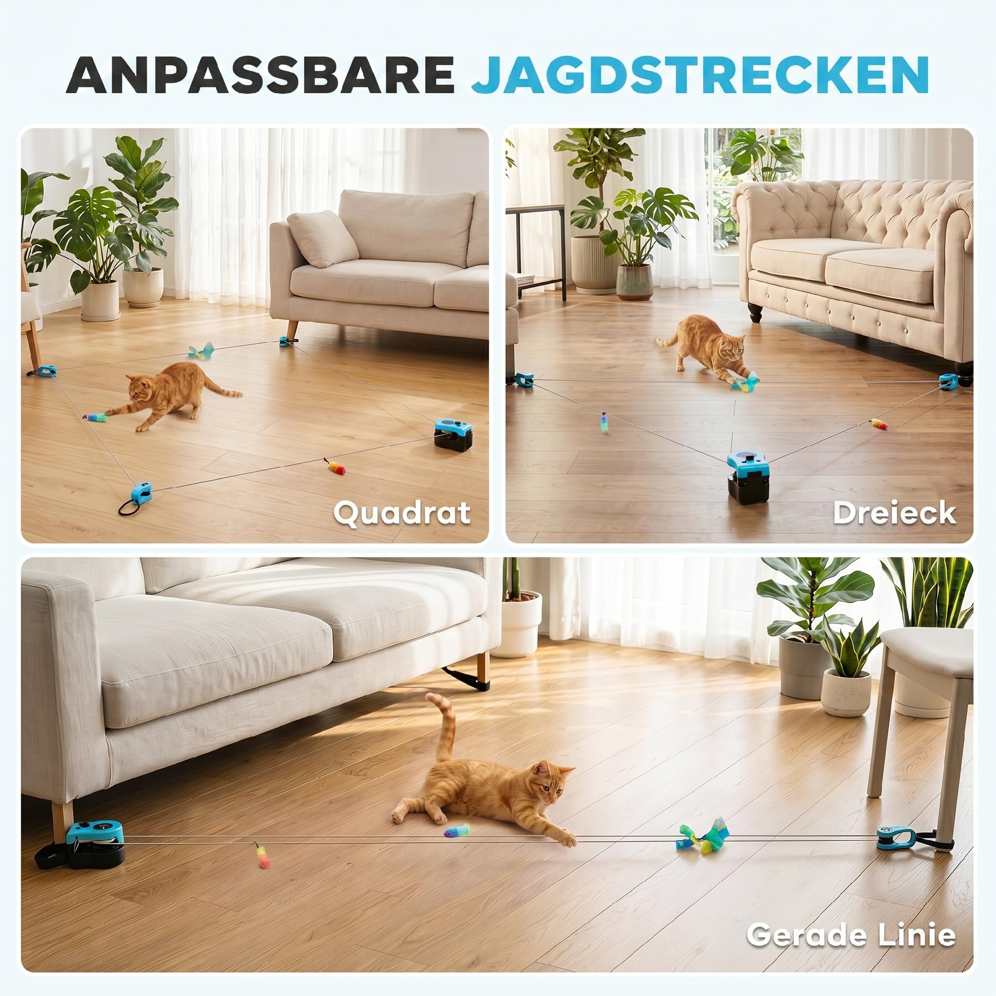 PawHut Juguete interactivo para gatos automático/teledirigido, cinta de correr para gatos autoempleo, juguete de caza de gatos simulado eléctrico con velocidad ajustable senderos ajustables