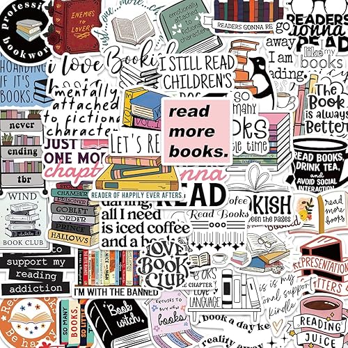 Bookish Stickers,Book Stickers for kindle,Laptop Computer Phone Water Bottle Stickers Book Lover Gift