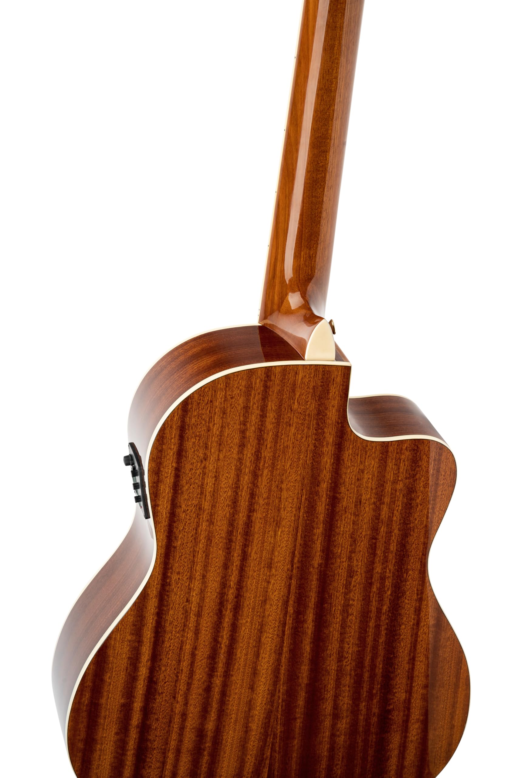 Ortega Guitars Family Series Pro - Guitarra de concierto para zurdos (electroacústica, abeto y caoba, incluye funda (RCE141NT-L)
