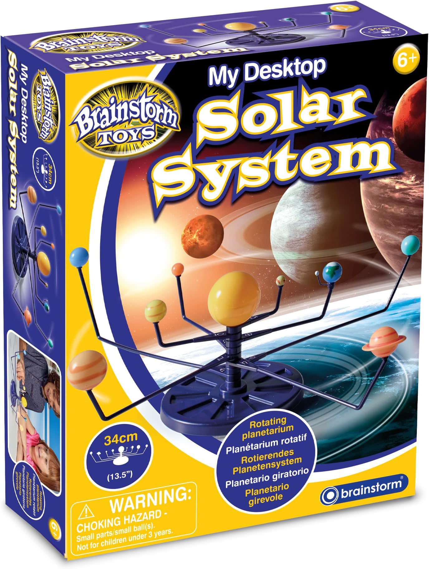 Brainstorm Toys Desktop Solar System – Rotating Planetarium Model with 34cm Span, Educational Space Science Toy for Kids