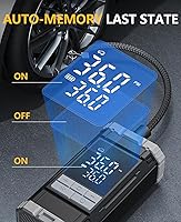 Vista 8 de Inflador de neumáticos, compresor de aire portátil, bomba de aire inalámbrica para neumáticos de automóvil de 150 PSI con batería, bomba eléctrica