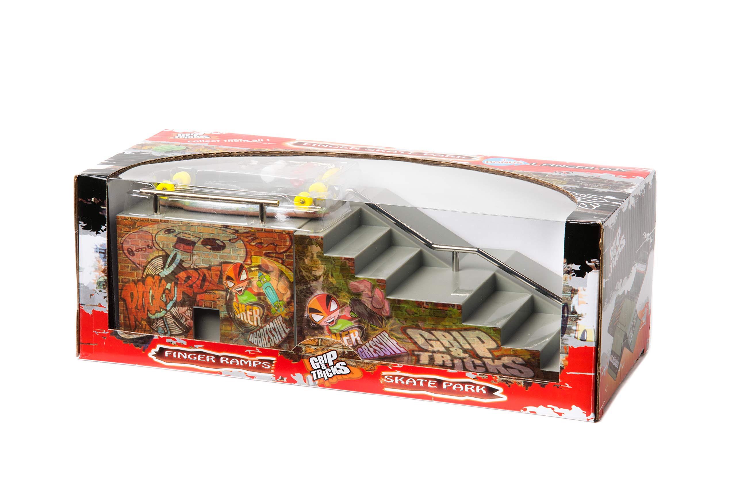 FUNBOX Grip & Tricks Ringhiere Finger Skateboard Cruiser Board 28x12x10 cm