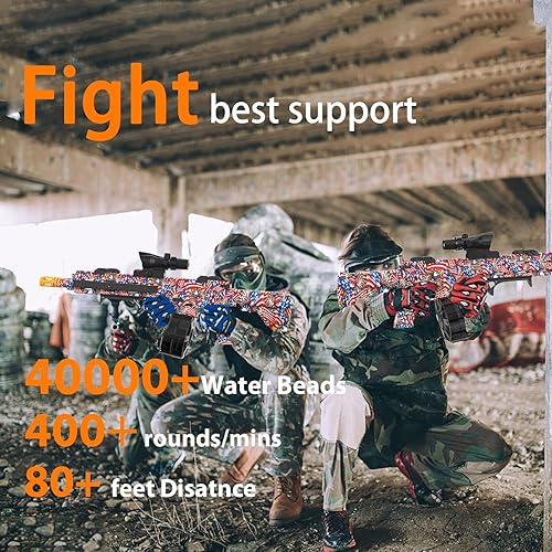 Vista 72 de JIFTOK - Pistola eléctrica de bolas de gel, lanzador automático de bolas de salpicaduras de alta velocidad con más de 60000 y gafas, juguetes