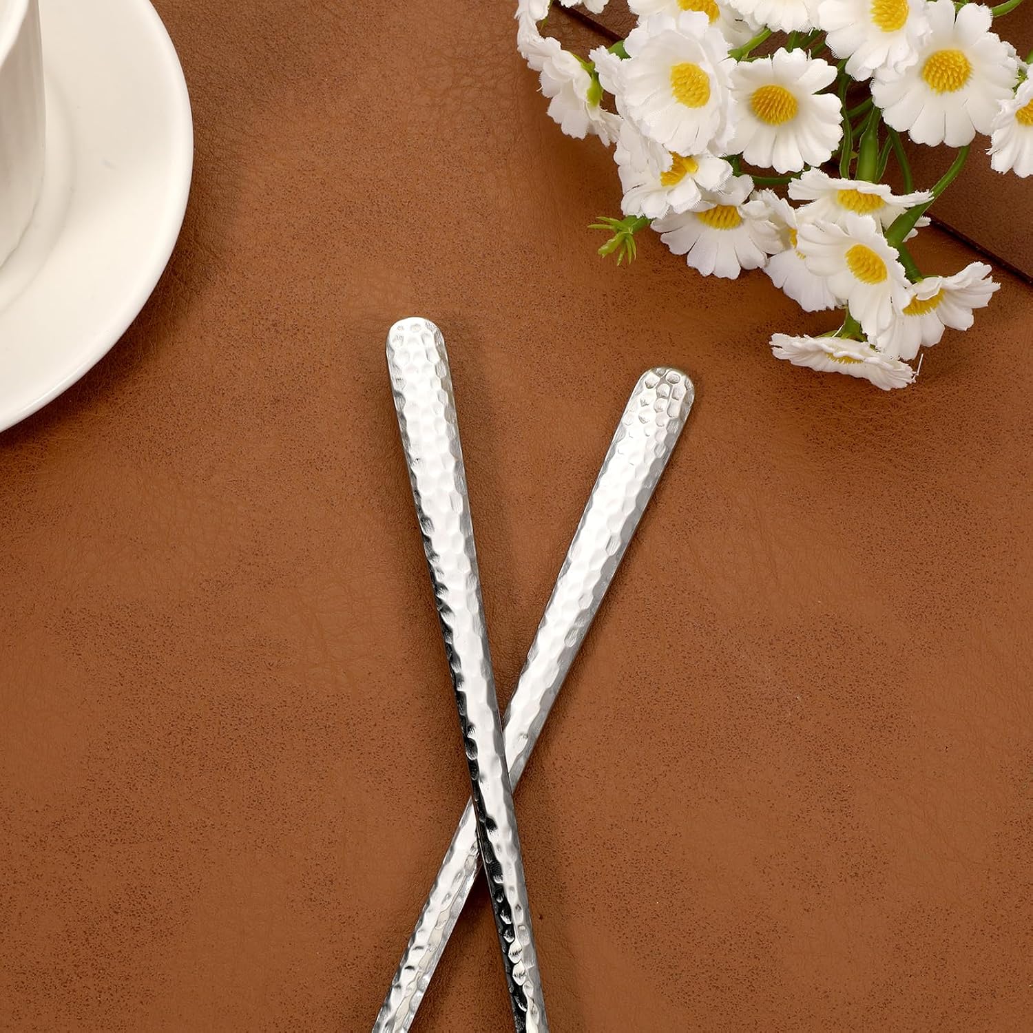 4Pcs Long Handle Teaspoons Ice Tea Spoons Long Coffee Spoons | Stainless Steel Cocktail Stirring Spoon Coffee Bar Accessories