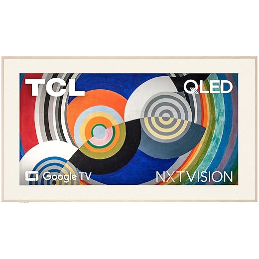 TCL 55 Inch Class NXTVISION Series Picture Frame Canvas Art TV | 55A300W, 2024 Model | QLED 4K HDR Smart Google TV | 120HZ Dolby Atmos Audio | Voice Remote Alexa Google Apple Streaming Television