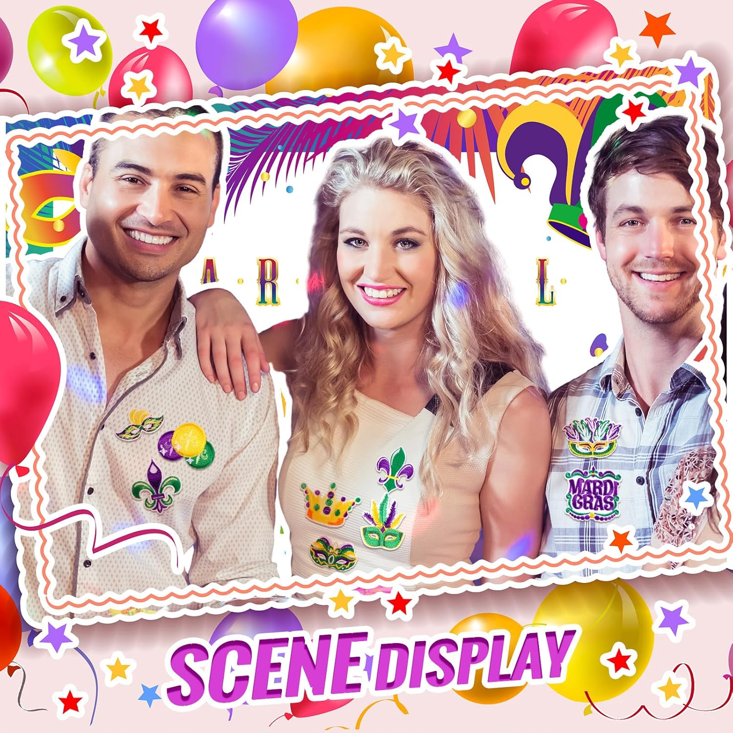 Hotop 48 Pcs Mardi Gras Iron on Patches Carnival Theme Patch Fleur De Lis Mask Crown Sew on Embroidered Applique Repair Patch for Carnival Holiday Jeans Jackets Clothes Backpack Cap DIY Crafts Making - Image 4